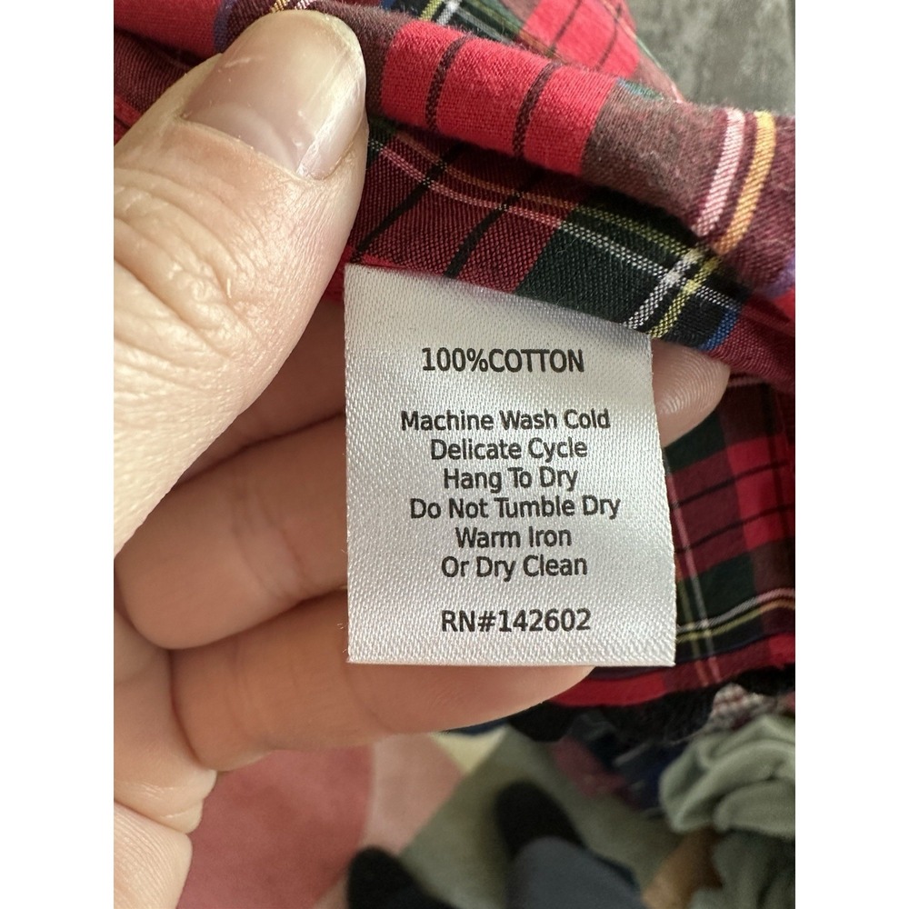 Red Tartan Plaid Frontier Dress 100% Cotton Tiered Ruffled Scottish Mountain - Picture 8 of 16